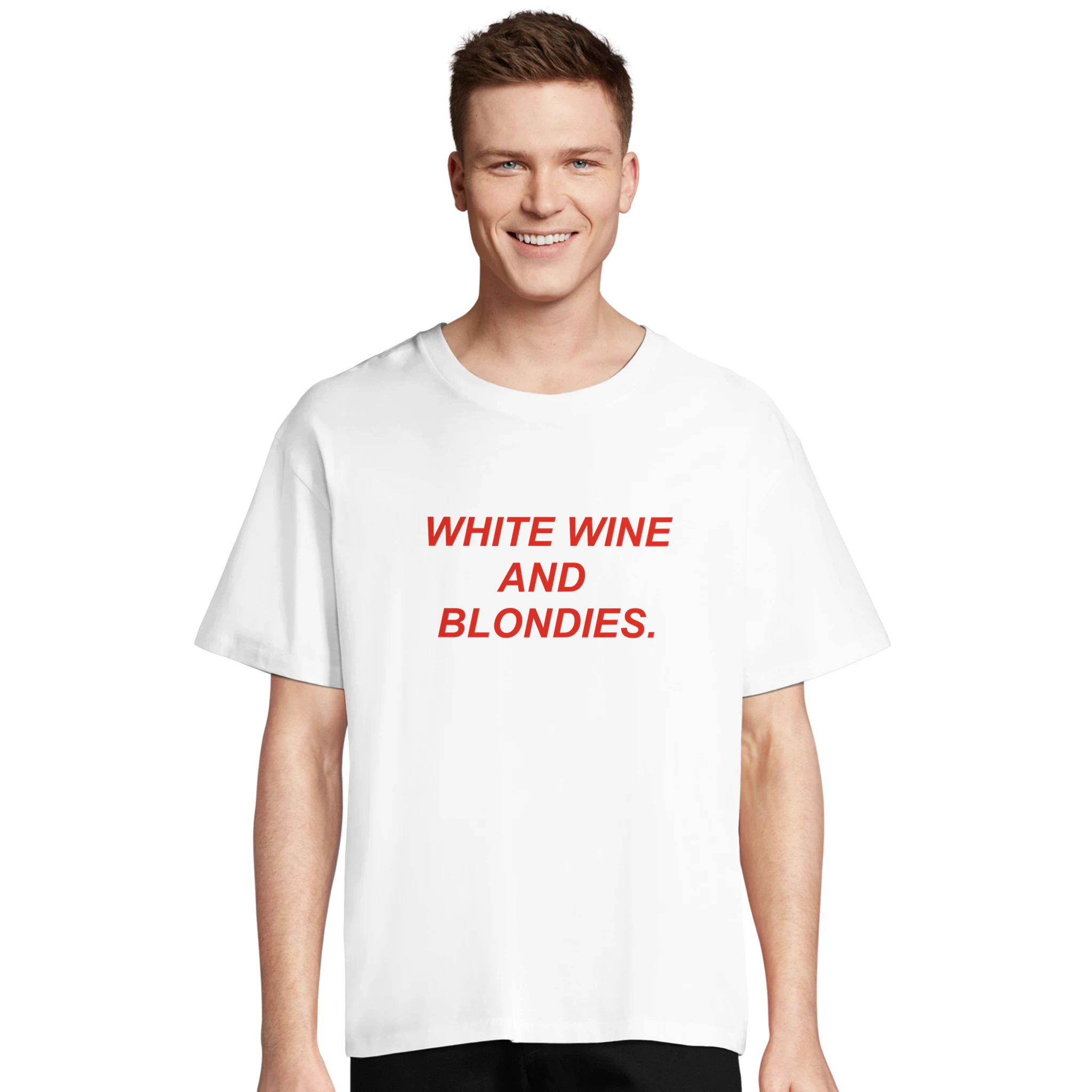 WHITE WHINE TEE.